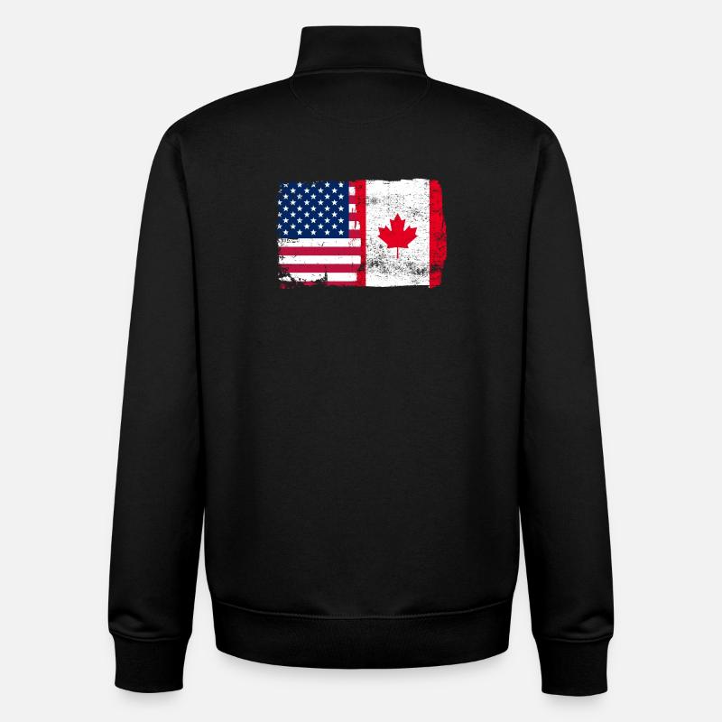 Sterne und Ahorn-Banner - Unisex Organic Zip Sweatshirt von Stanley/Stella - Schwarz