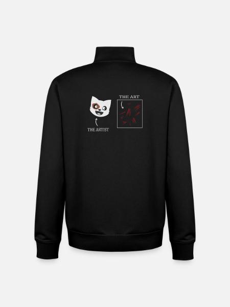 Cat Art - Unisex Organic Zip Sweatshirt by Stanley/Stella - black