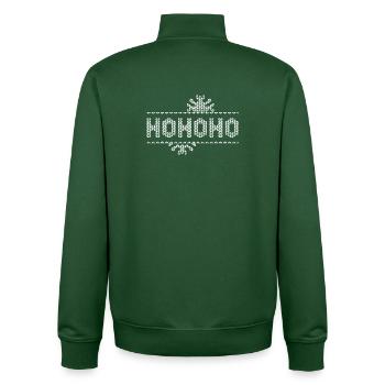 hohoho pixel Noël Neige Glace Cristaux Logo - Sweat zippé unisexe en coton bio Stanley/Stella - vert bouteille - Dos - AI Model Male 185 dark (185cm)
