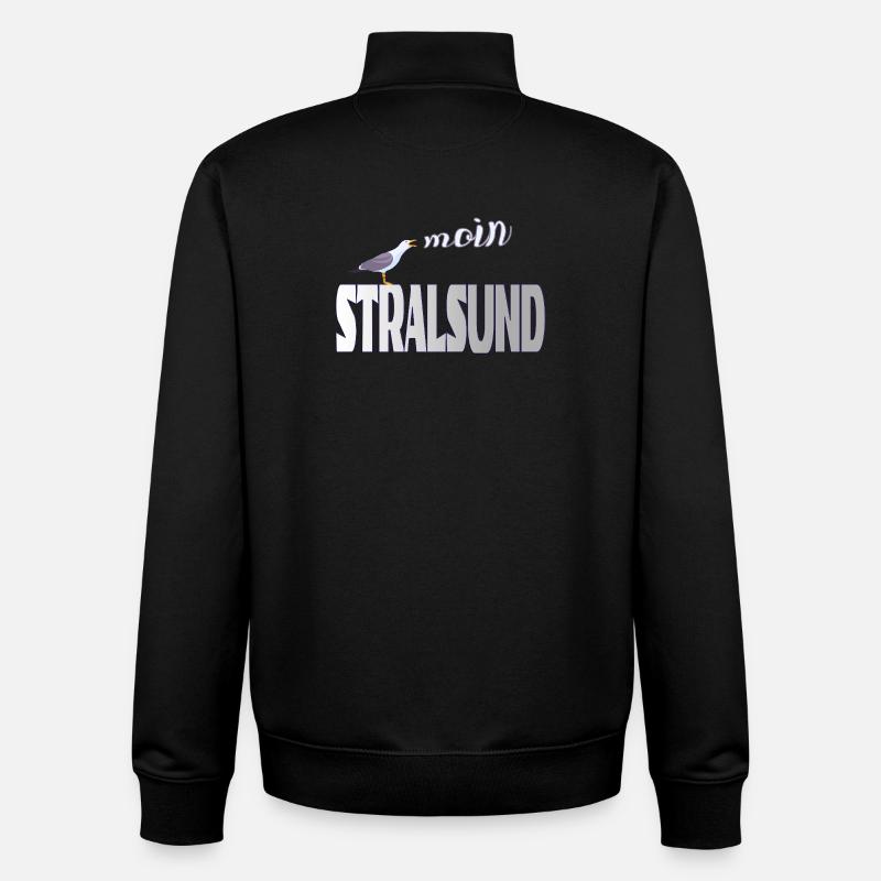 Stralsund Möwe & Moin Ostsee - Unisex Organic Zip Sweatshirt von Stanley/Stella - Schwarz