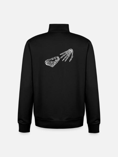 Ätherisches Skelett Hand und Schädel Illustration - Unisex Organic Zip Sweatshirt von Stanley/Stella - Schwarz