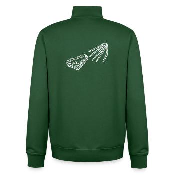 Ethereal Skeleton Hand and Bone Design - Unisex Organic Zip Sweatshirt by Stanley/Stella - bottle green - Back - AI Model Male 185 dark (185cm)