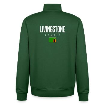 Livingstone Sambia - Unisex Organic Zip Sweatshirt von Stanley/Stella - Flaschengrün - Hinten - AI Model Male 185 dark (185cm)