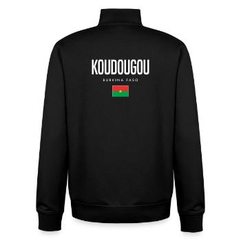 Koudougou Burkina Faso - Sweat zippé unisexe en coton bio Stanley/Stella - noir - Dos - AI Model Male 185 light (185cm)