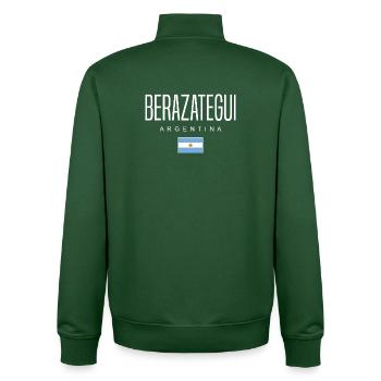 Berazategui Argentina Argentinian - Unisex Organic Zip Sweatshirt by Stanley/Stella - bottle green - Back - AI Model Male 185 dark (185cm)