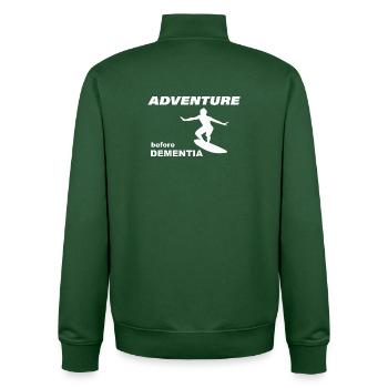 AVENTURE DE SURF - Sweat zippé unisexe en coton bio Stanley/Stella - vert bouteille - Dos - AI Model Male 185 dark (185cm)