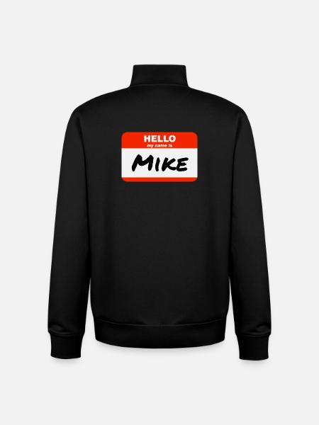 Hej Mit Navn Er Mike Label Navneskilt - Stanley/Stella unisex sweatshirt med lynlås i økologisk - sort