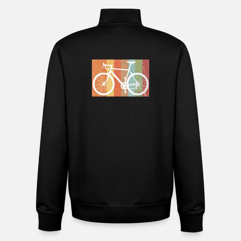 Retro Bicycle Silhouette de VTT - Sweat zippé unisexe en coton bio Stanley/Stella - noir