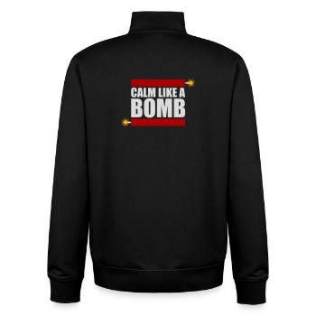 Calm Like Bomb Paradox Ironie Humor Explosiv Witz - Unisex Organic Zip Sweatshirt von Stanley/Stella - Schwarz - Hinten - AI Model Male 185 light (185cm)
