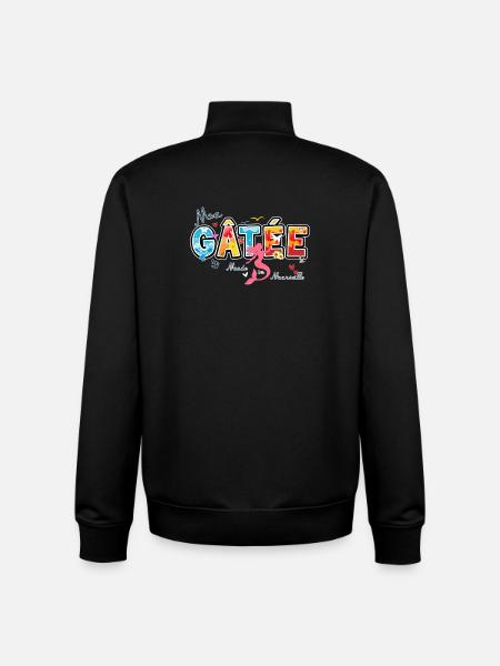 Ma Gatée, Expression marseillaise, valentines gift - Unisex Organic Zip Sweatshirt by Stanley/Stella - black