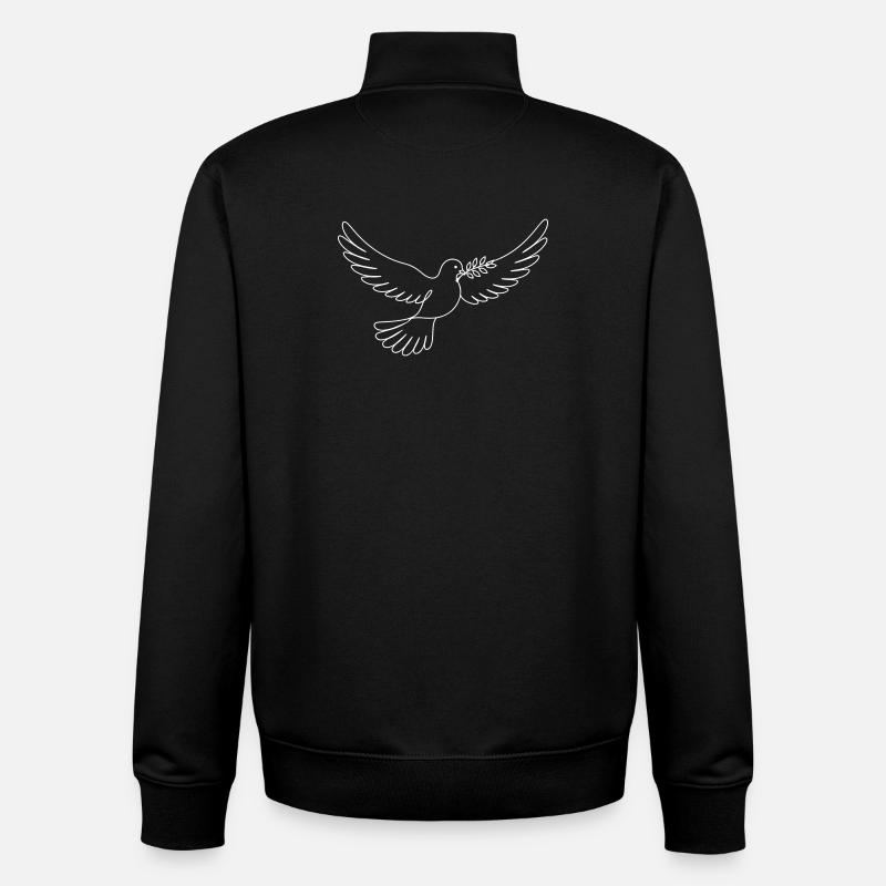 Paix de la colombe - Sweat zippé unisexe en coton bio Stanley/Stella - noir