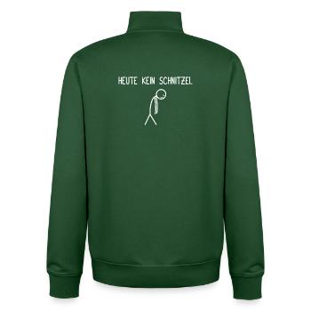 Today no schnitzel schnitzel lover - Unisex Organic Zip Sweatshirt by Stanley/Stella - bottle green - Back - AI Model Male 185 dark (185cm)