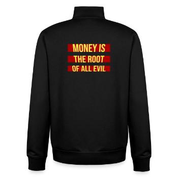Money Root Evil Kapitalismus Gier Finanzen Reiche - Unisex Organic Zip Sweatshirt von Stanley/Stella - Schwarz - Hinten - AI Model Male 185 light (185cm)