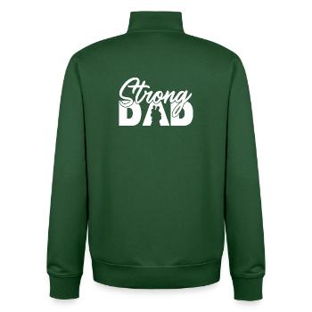 Strong Dad Silhouette Fatherhood Parenting - Unisex Organic Zip Sweatshirt by Stanley/Stella - bottle green - Back - AI Model Male 185 dark (185cm)