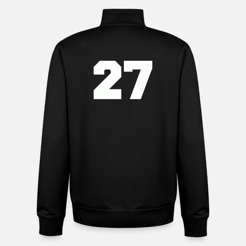Numéro 27 - Sweat zippé unisexe en coton bio Stanley/Stella - noir