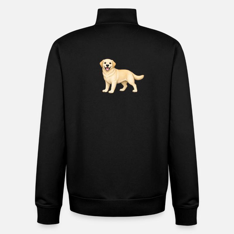 Biscuit Labrador - Sweat zippé unisexe en coton bio Stanley/Stella - noir