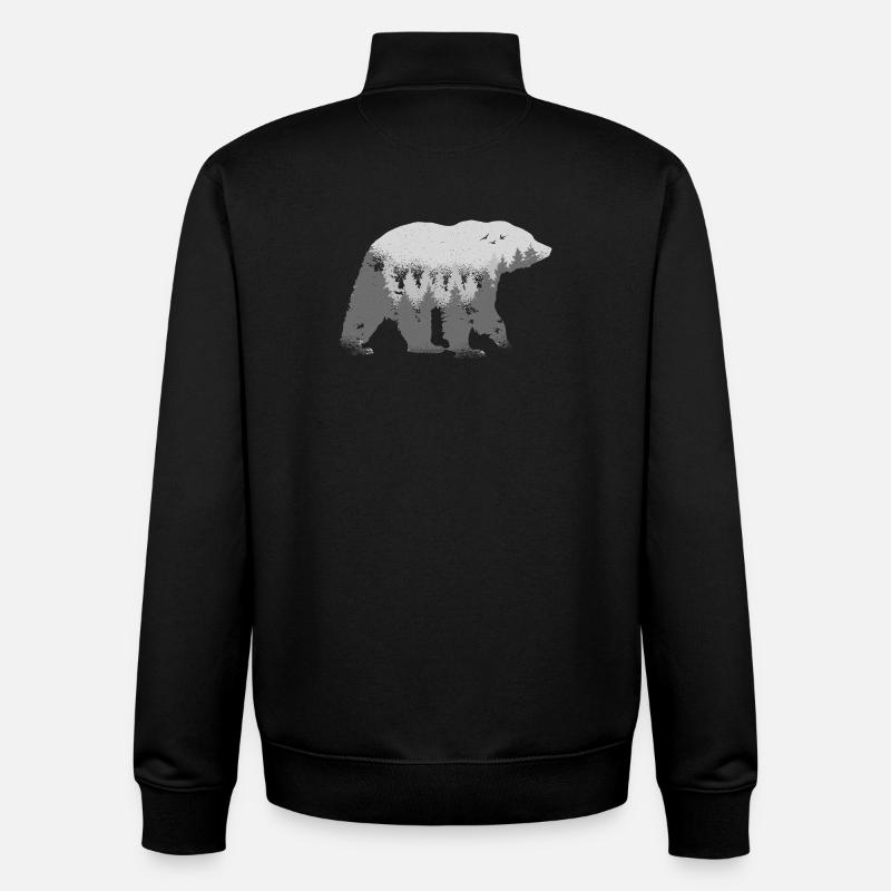 Waldgeist Bär - Sweat zippé unisexe en coton bio Stanley/Stella - noir
