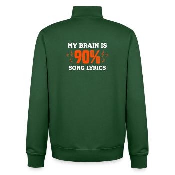 90 % de conception de clés et notes de théorie musicale - Sweat zippé unisexe en coton bio Stanley/Stella - vert bouteille - Dos - AI Model Male 185 dark (185cm)