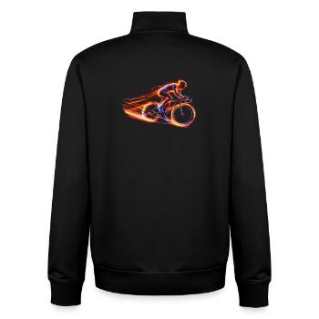 Rennrad Fahrer Speed Fahrrad Design - Unisex Organic Zip Sweatshirt von Stanley/Stella - Schwarz - Hinten - AI Model Male 185 light (185cm)
