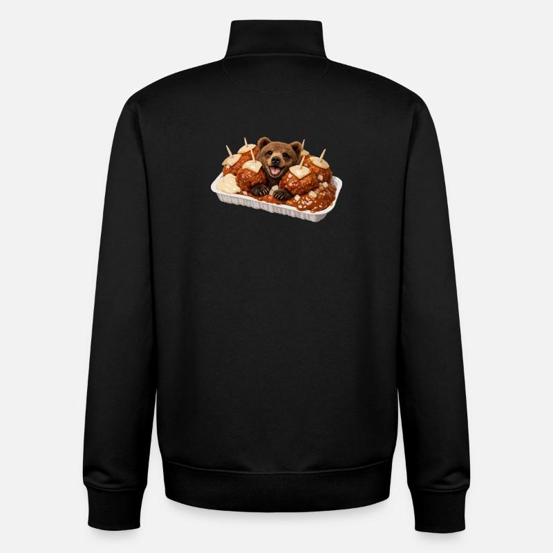 Bear bite with bear - Unisex Organic Zip Sweatshirt by Stanley/Stella - black