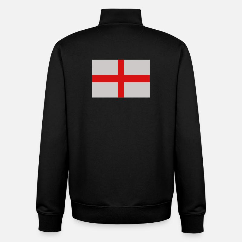 Drapeau anglais - Sweat zippé unisexe en coton bio Stanley/Stella - noir
