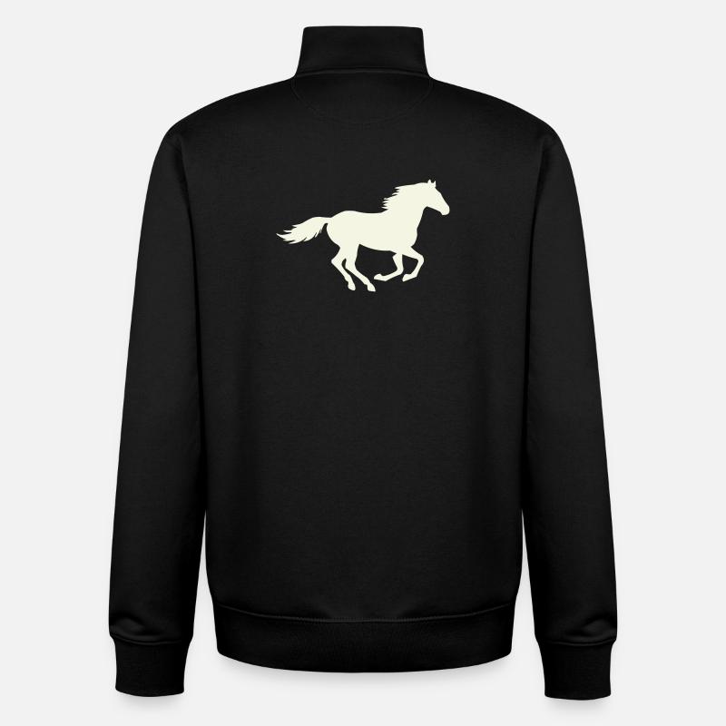 Silhouette de l’étalon sauteur - Sweat zippé unisexe en coton bio Stanley/Stella - noir