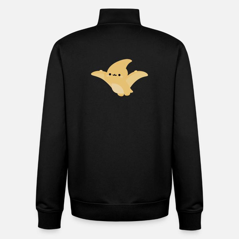 Pavot ptérodactyle de Kawaii - Sweat zippé unisexe en coton bio Stanley/Stella - noir