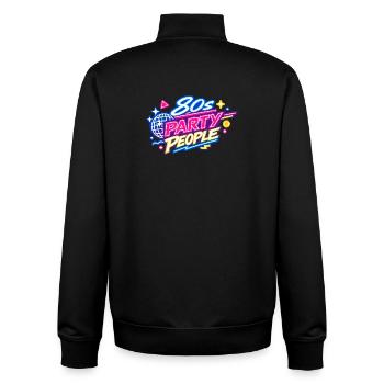 80s Party People Neon Retro - Unisex Organic Zip Sweatshirt by Stanley/Stella - black - Back - AI Model Male 185 light (185cm)
