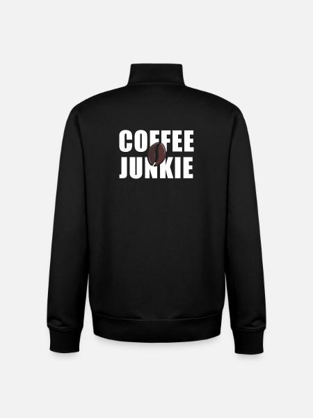 Coffee Junkie: Caffeine Love - Unisex Organic Zip Sweatshirt by Stanley/Stella - black