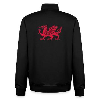 Welsh Dragon - Unisex Organic Zip Sweatshirt by Stanley/Stella - black - Back - AI Model Male 185 light (185cm)