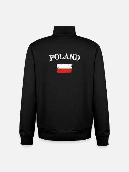 Poland Flag Brush Art - Unisex Organic Zip Sweatshirt by Stanley/Stella - black