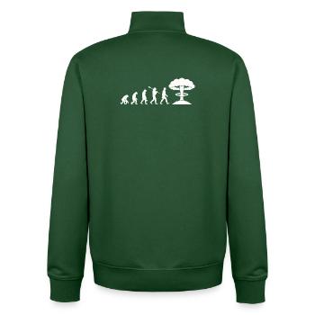 Bombe nucléaire Evolution - Sweat zippé unisexe en coton bio Stanley/Stella - vert bouteille - Dos - AI Model Male 185 dark (185cm)