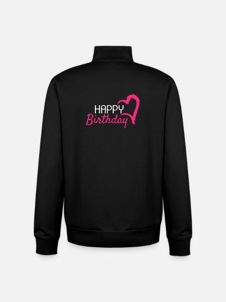 Joyeux anniversaire - Sweat zippé unisexe en coton bio Stanley/Stella - noir