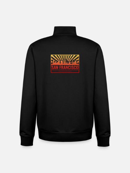 San Francisco Skyline Gradient - Unisex Organic Zip Sweatshirt by Stanley/Stella - black
