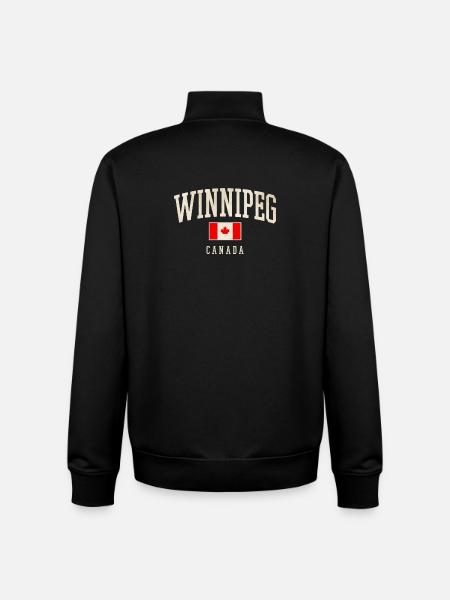 Winnipeg Canada Retro Varsity - Unisex Organic Zip Sweatshirt by Stanley/Stella - black