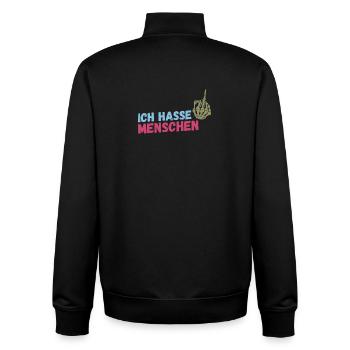 Ich Hasse Menschen - Unisex Organic Zip Sweatshirt von Stanley/Stella - Schwarz - Hinten - AI Model Male 185 light (185cm)
