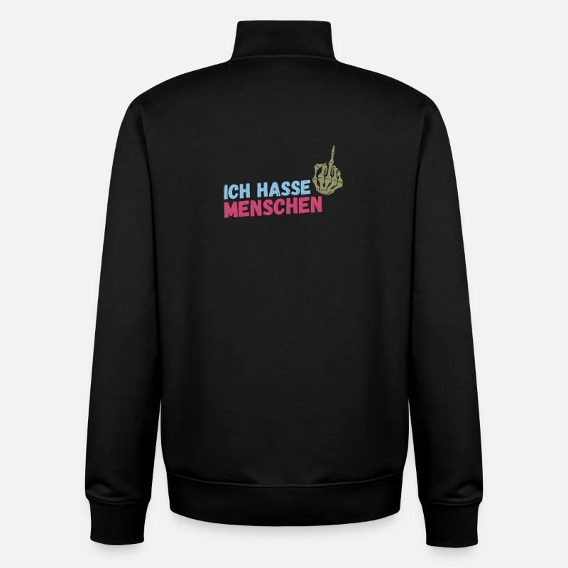Ich Hasse Menschen - Unisex Organic Zip Sweatshirt von Stanley/Stella - Schwarz