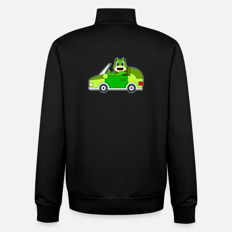 Voiture grenouille - Sweat zippé unisexe en coton bio Stanley/Stella - noir
