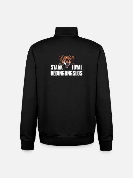 Jack Russell Strong - Loyal - Unconditional - Unisex Organic Zip Sweatshirt by Stanley/Stella - black