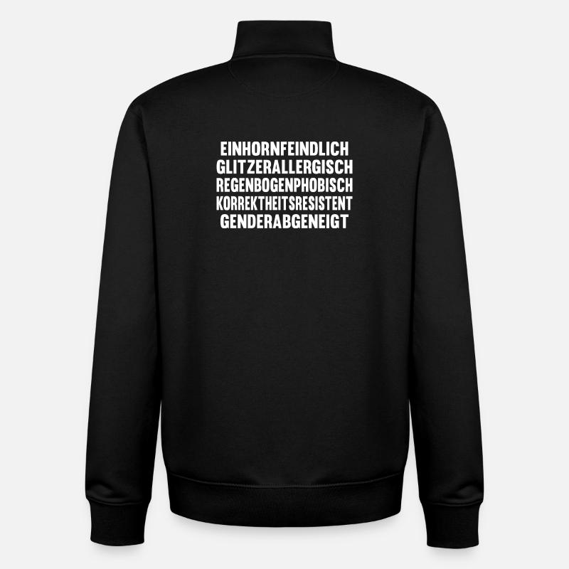 Einhornfeindlich - Unisex Organic Zip Sweatshirt von Stanley/Stella - Schwarz