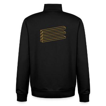 Illusion d’optique Géométrie Minimaliste Puzzle - Sweat zippé unisexe en coton bio Stanley/Stella - noir - Dos - AI Model Male 185 light (185cm)