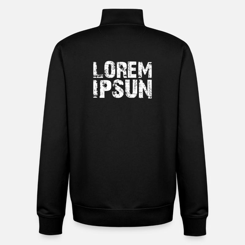 LOREM_IPSUN - Sweat zippé unisexe en coton bio Stanley/Stella - noir