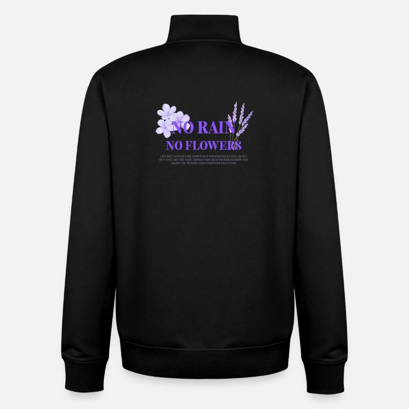 Pas de pluie, pas de fleurs - Sweat zippé unisexe en coton bio Stanley/Stella - noir
