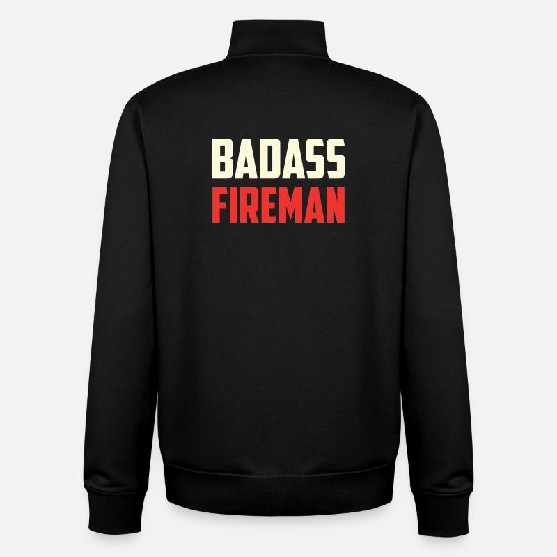 Pompier combattant dur à cuire - Sweat zippé unisexe en coton bio Stanley/Stella - noir