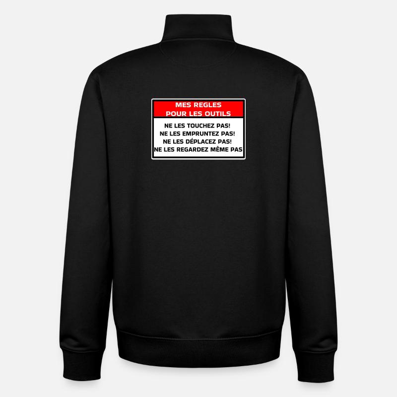 Mes règles pour les outils - Sweat zippé unisexe en coton bio Stanley/Stella - noir