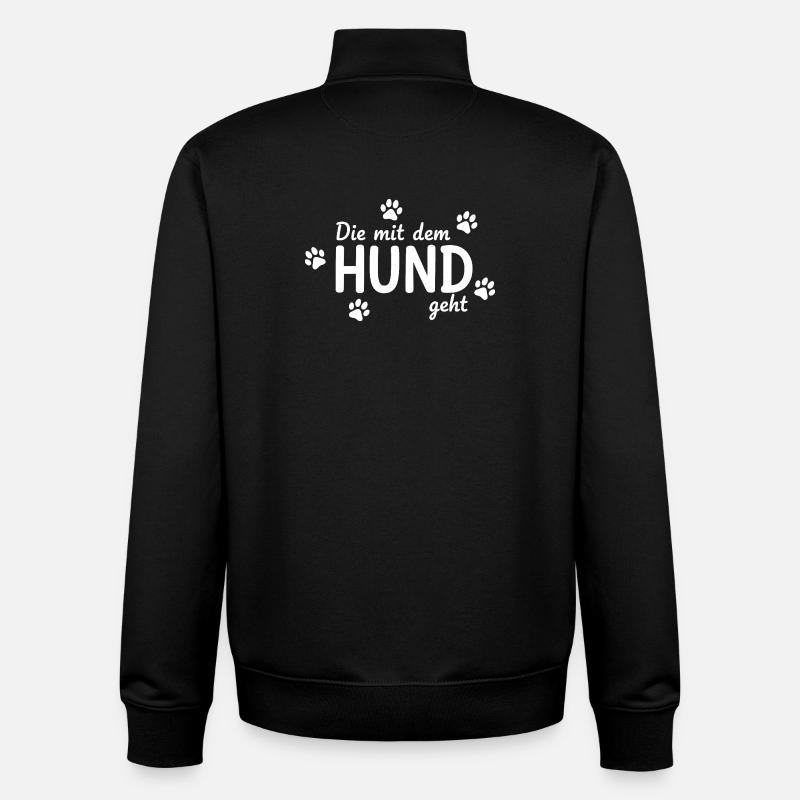 Celui avec le chien dit - Sweat zippé unisexe en coton bio Stanley/Stella - noir
