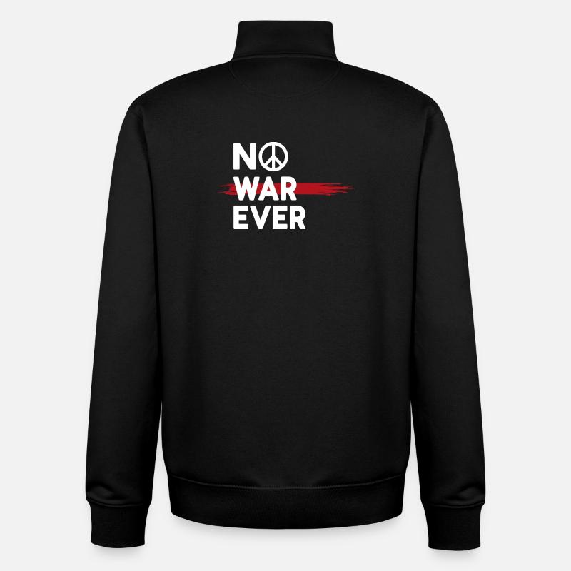 No War Ever Frieden Peace Zeichen - Unisex Organic Zip Sweatshirt von Stanley/Stella - Schwarz
