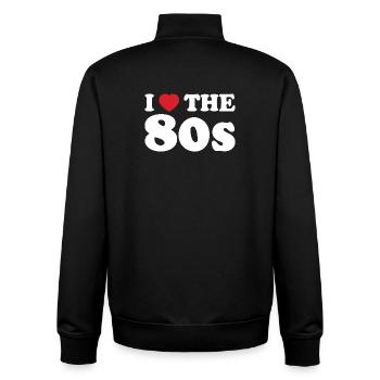 I Love The 80s Rétro - Sweat zippé unisexe en coton bio Stanley/Stella - noir - Dos - AI Model Male 185 light (185cm)