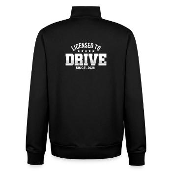 Driving License 2026 Driving Test Driving License Test - Unisex Organic Zip Sweatshirt by Stanley/Stella - black - Back - AI Model Male 185 light (185cm)