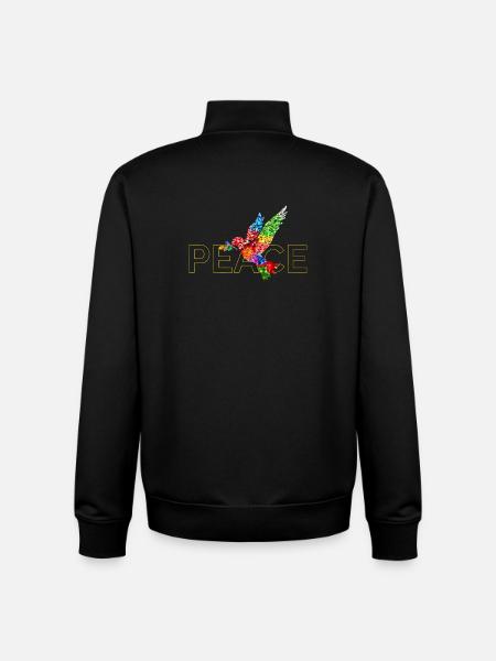 Paix - Sweat zippé unisexe en coton bio Stanley/Stella - noir